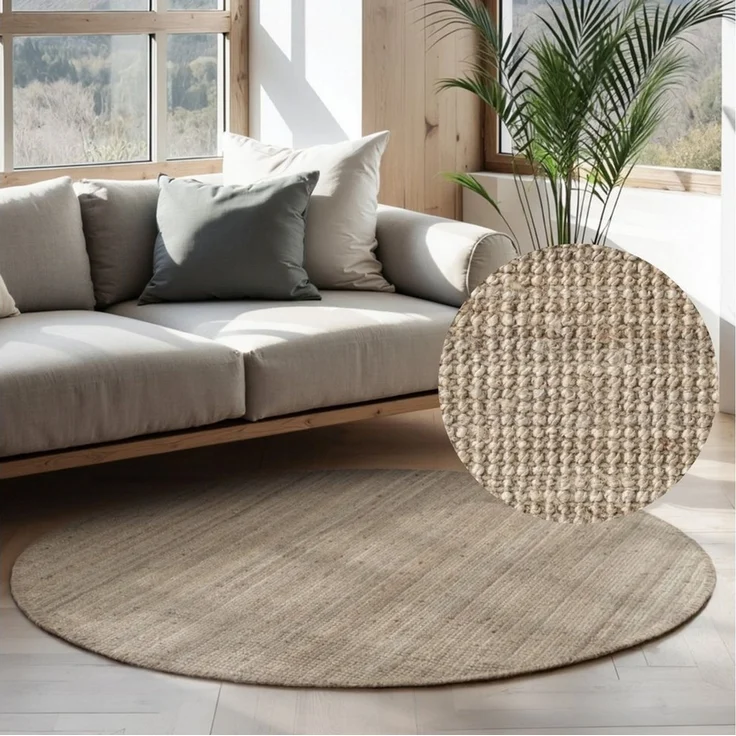 HANSE Home Teppich Jaipur Juteteppich, als Läufer und in Rund, rechteckig, Höhe: 10 mm, 100% Naturfaser, Wohnzimmer, Esszimmer, Schlafzimmer, GRS – Bild 1