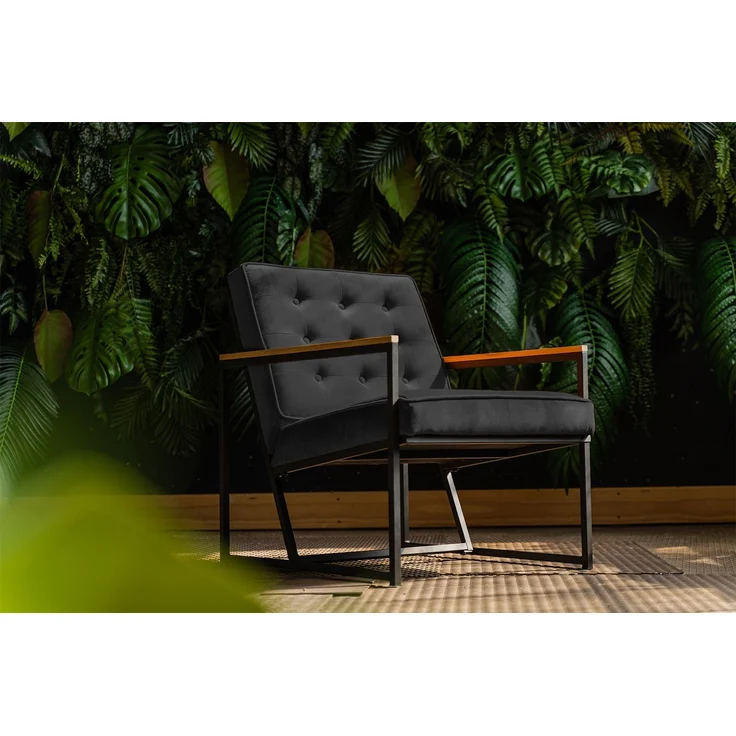 KAWOLA Sessel ARLY Polstersessel Bezug Velvet schwarz 80 x 80 x 63 cm – Bild 1