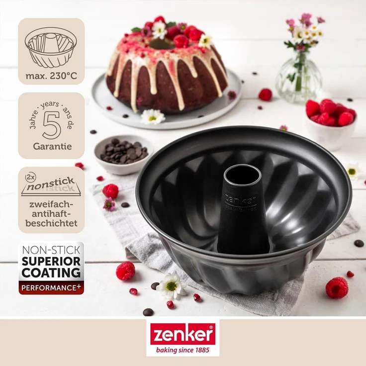 Zenker Gugelhupfform Kuchenform, Rundbackform, Traditionelle Backform – Bild 2