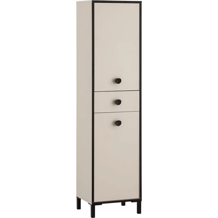 Schildmeyer Badmöbel-Set Edda 702056, Spiegelschrank, Waschbeckenunterschrank, Hochschrank, cremebeige – Bild 6