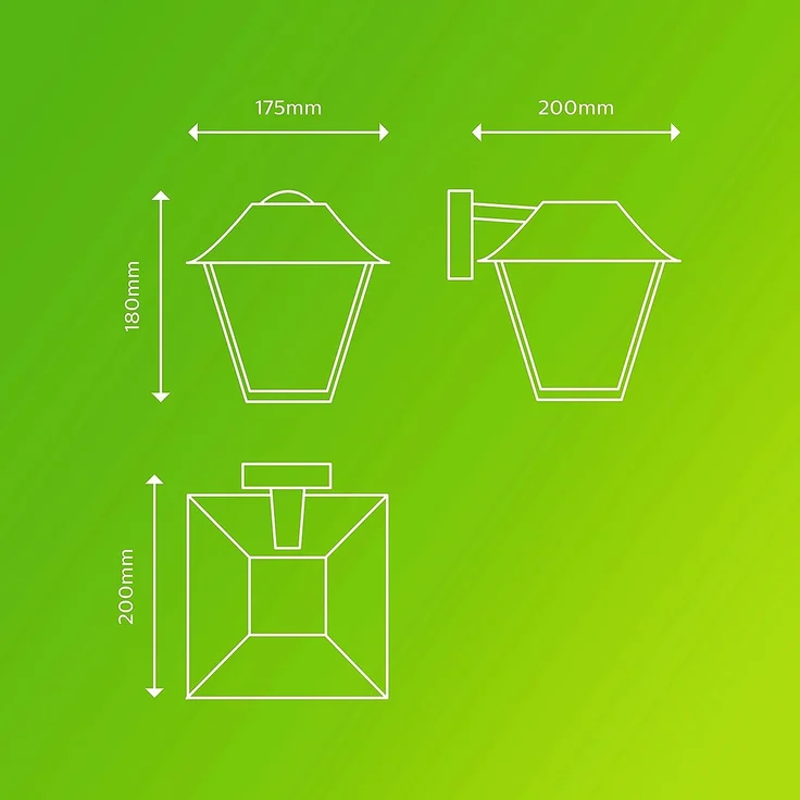 Philips Außenleuchten Wandbeleuchtung für den Außenbereich Anthrazit IP44 Garten Terrasse I Garten Terrasse – Bild 5