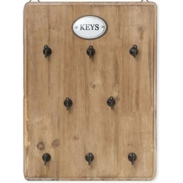 Moritz Schlüsselbrett Schlüsselkasten 25x33cm Keys 8 Haken braun Schlüsselhalter Vintage Schlüsselboard Schlüsselaufbewahrung – Bild 6
