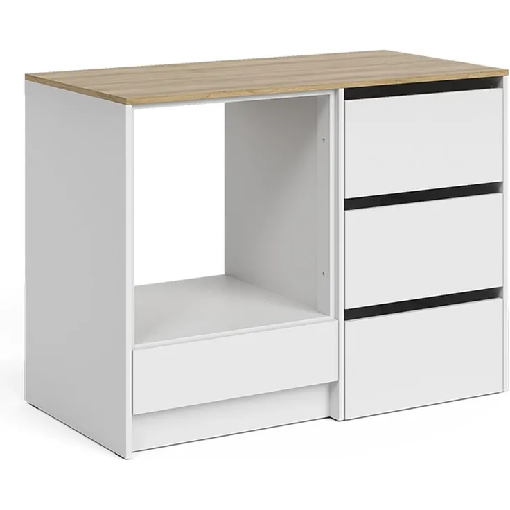 Herdumbauschrank Viktor Weiß/Artisan-Eiche 116.8 cm mit 4 praktischen Schubladen Vicco