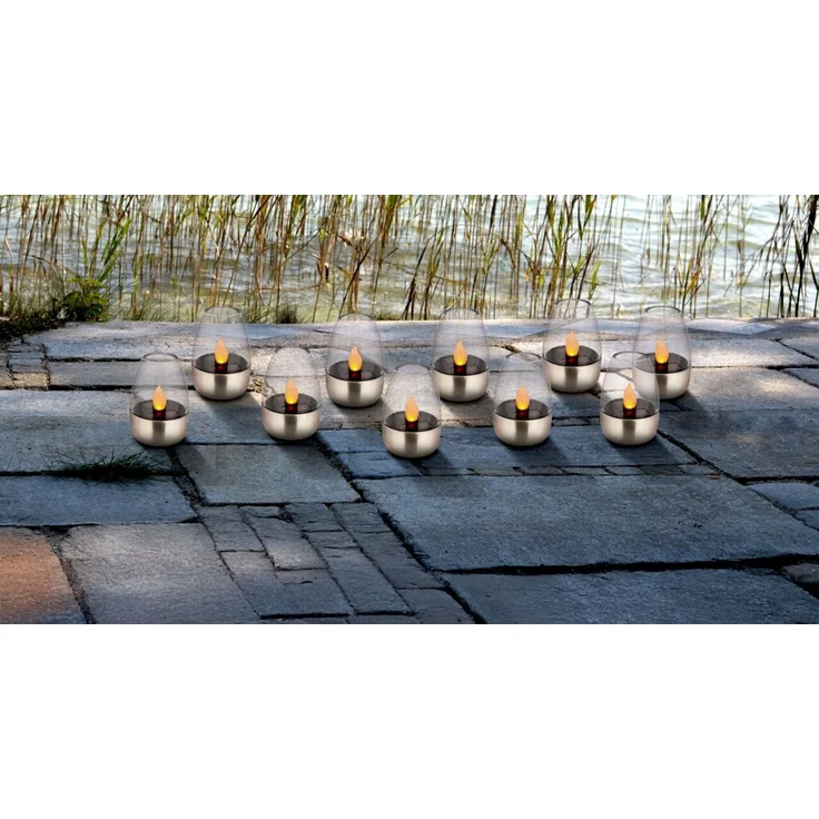 Ambia Garden Solarleuchten 10er-Set, Kunststoff silber, 6.10 x 8.8 cm, Schutzklasse III – Bild 2
