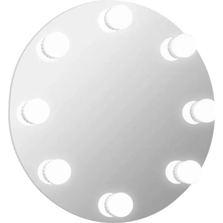 vidaXL Wandspiegel ohne Rahmen mit LED-Beleuchtung Rund Glas 3078646