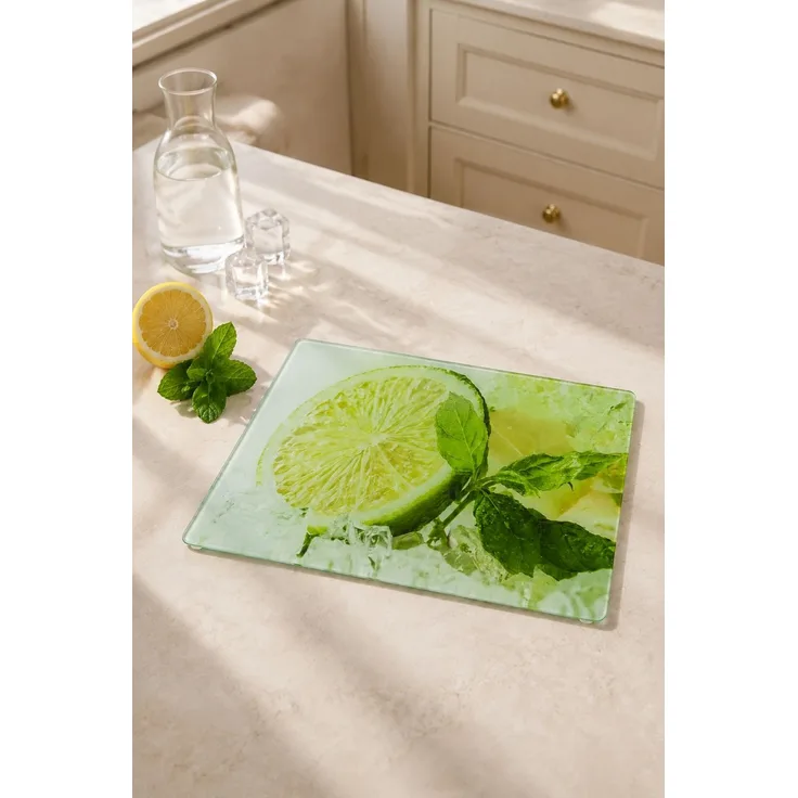 Hermia Concept 'Cms - 1040 - Lemon' Glasschneidebrett, Mehrfarbig, 35 x 25 x 0,4 cm