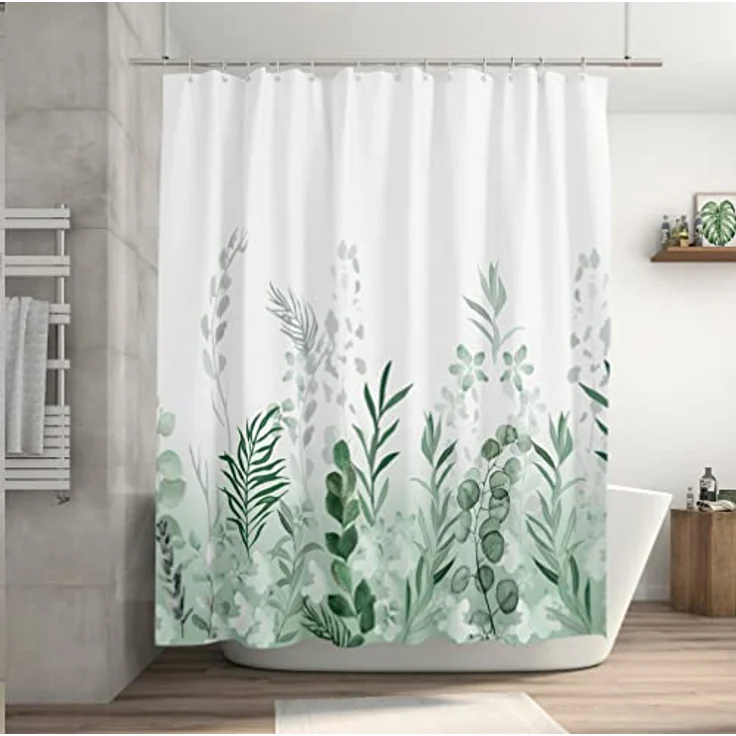 M&W DAS DESIGN Duschvorhang Shower curtains Anti schimmel Waschbar ​​180x200 Duschvorhang grün – Bild 2