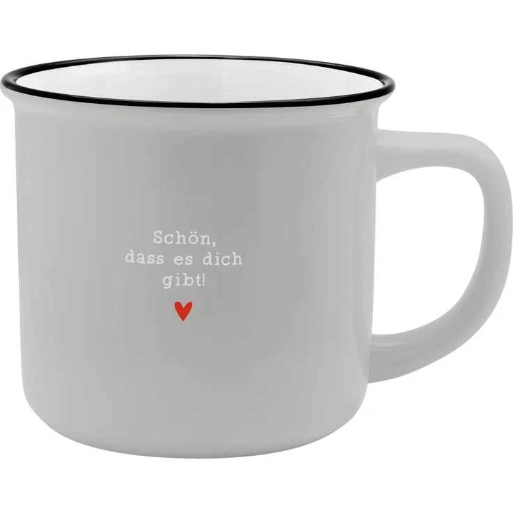 GRUSS & CO XL-Becher Motiv "Schön" | Lieblingsbecher aus Porzellan, Tasse mit Spruch, 55 cl, mit Geschenkbanderole | Geschenk Valentinstag, für Verliebte | 74174