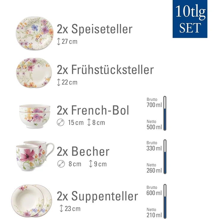 Villeroy & Boch Mariefleur Basic Starter-Set 10-teilig – Bild 3