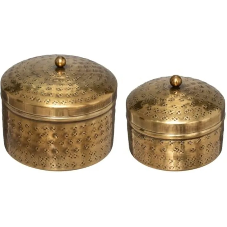 Schmuckschatullen OASIS, 2 Stück, Metall, golden