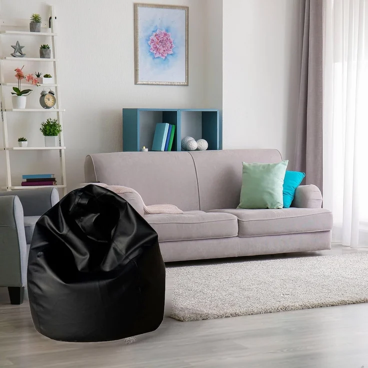 Talamo Italia - Sitzsack, einfarbig, schwarz, Maße 80 x 120 x 80 cm – Bild 1