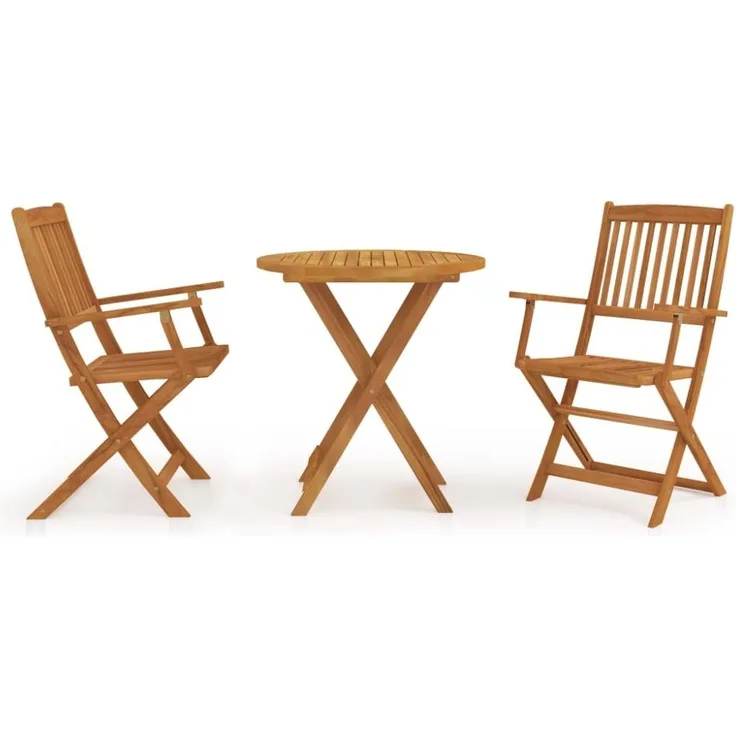 vidaXL 3-tlg. Garten-Essgruppe Klappbar Massivholz Akazie 3058255