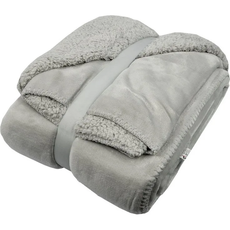 Wohndecke Flanell und Sherpa, VIVA Home, Oberseite weicher Flanell und Rückseite wärmendes Sherpa