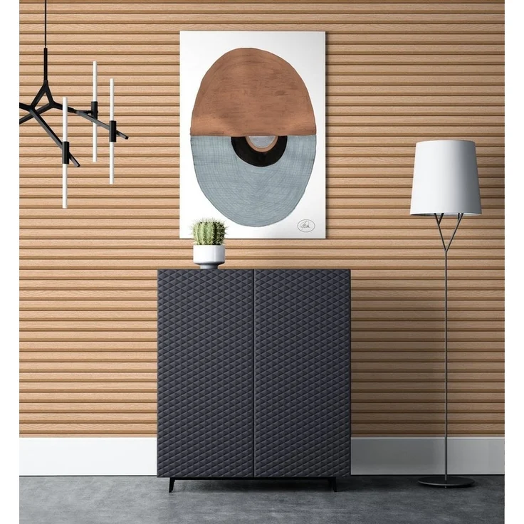 Newroom Vliestapete, Braun Tapete Skandi Holz - Holztapete Holzwand Modern Paneele Lamellen für Wohnzimmer Schlafzimmer Flur – Bild 3
