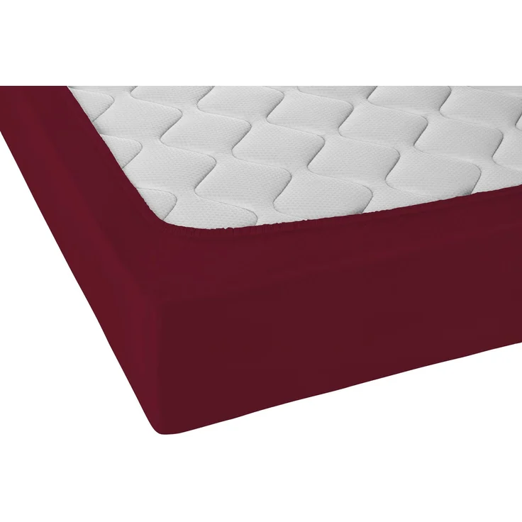biberna Jersey-Elastic-Spannbetttuch 0077866, burgund, 1x 180x200 cm - 200x220 cm – Bild 2