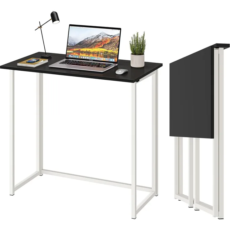 Dripex Faltbar Tisch Schreibtisch Computertisch für Homeoffice Arbeitszimmer Klappbar PC Tisch (Black)
