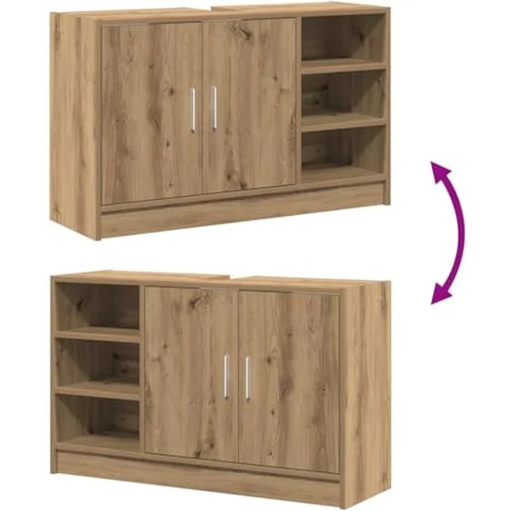 vidaXL Badezimmerschrank Artisan-Eiche 90 x 29 x 55 cm Holzwerkstoff 869210 – Bild 5