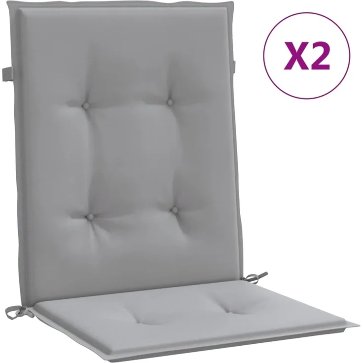 vidaXL Gartenstuhlauflagen für Niedriglehner 2 Stk. Grau Oxford-Gewebe 47550 – Bild 2