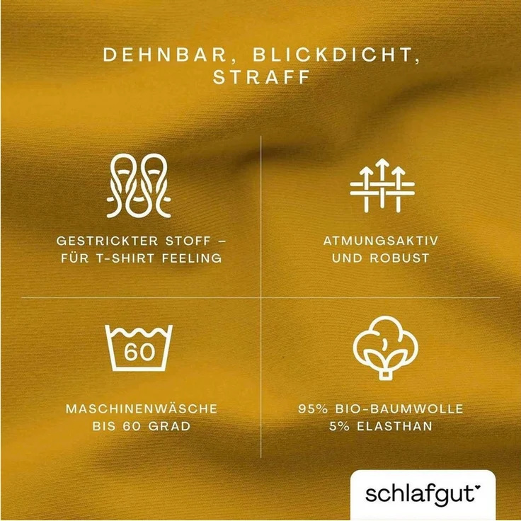 Schlafgut 'Pure' Spannbettlaken, Gummizug: rundum, für Matratzen bis 30cm Höhe, Bio-Baumwolle mit Elasthan, Yellow Deep, L 140x200 cm - 160x220 cm – Bild 2