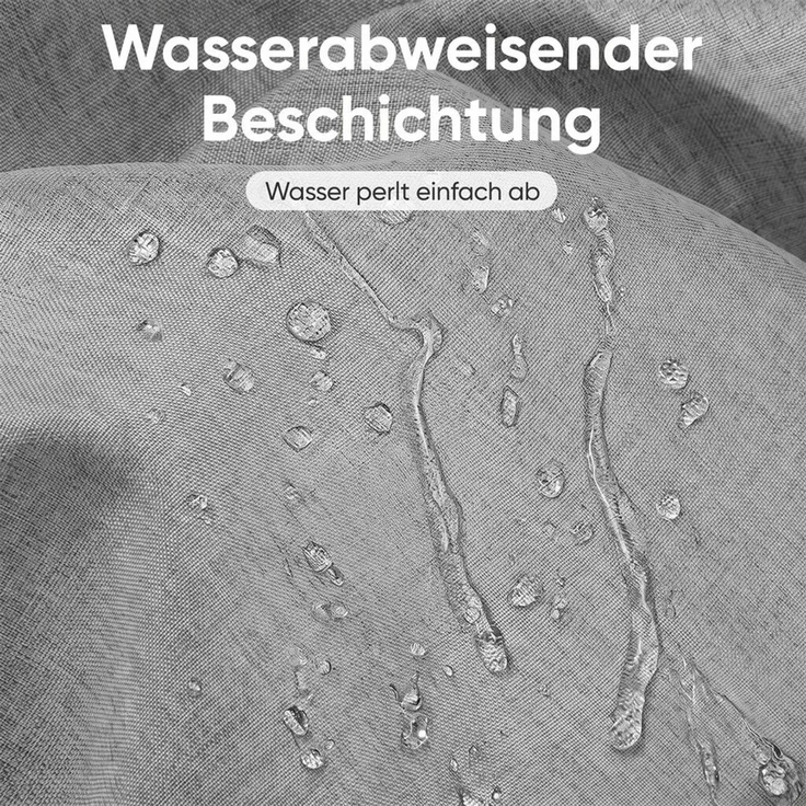 Sekey Duschvorhang Textil Duschvorhang Wannenvorhang Waschbar wasserabweisend mit Ringe Breite 180 cm (Packung, inkl. 12 Ringe), Badewannenvorh, 100% Polyester, Leinenoptik 180x200cm Frostgrau – Bild 4