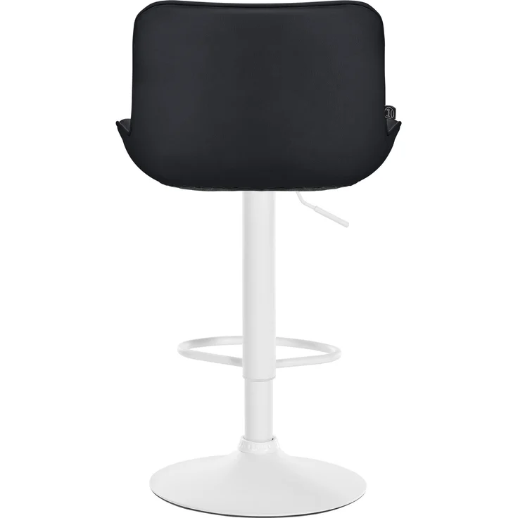 2er Set Barhocker RAGAD - Kunstleder Schwarz 49x51x85 cm Weiß | Barstuhl Höhenverstellbar Mit Lehne Drehbar Tresenhocker Tresenstuhl Kneipenhocker – Bild 5