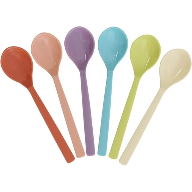 RICE Löffel Set Teelöffel Melamin BPA frei - Gloriously Gifted - 6 Stück mehrfarbig – Bild 1