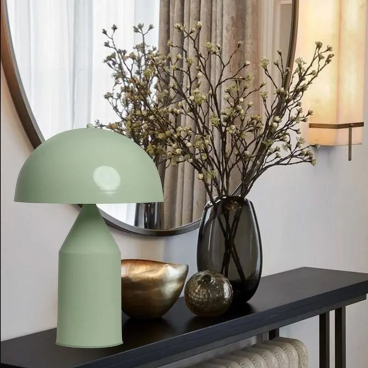 Bamyum Tischleuchte Nachttischlampe mit Kabel Lipeo Metall Pilz Lampe, ohne Leuchtmittel – Bild 3