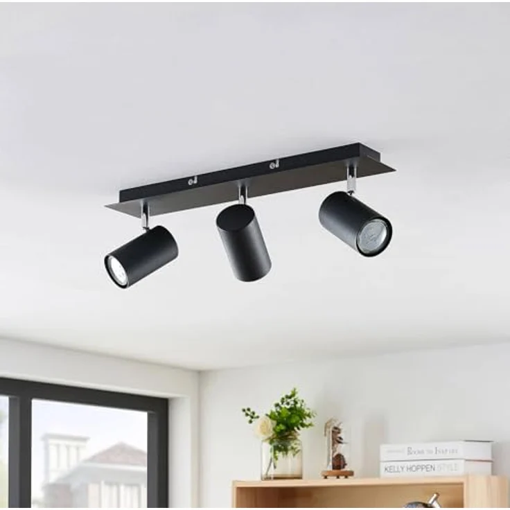 Lindby Strahler Joffrey, 3-flammige Deckenleuchte in Schwarz aus Metall, GU10, für Wohnzimmer und mehr – Bild 4