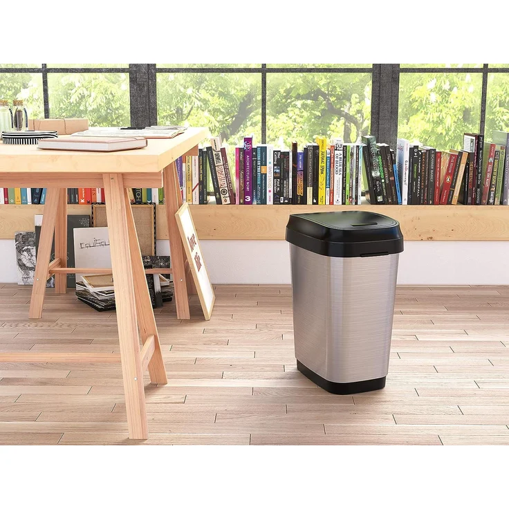 Kis Dual Swing Bin Style M Swing Mülleimer-Beutel VON 25 Lt. Umkehrbare von Öffnung 26 x 37,5 x 48,5h, Steel, 38 x 27 x 74. 5 – Bild 2