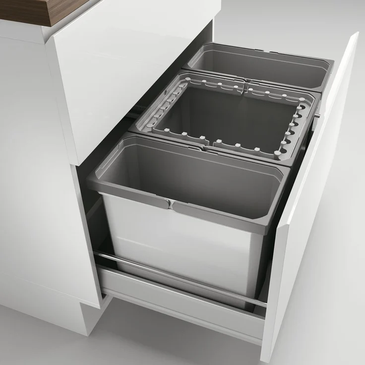 Abfallsorter Cox Box 2T/800-3 mit dreifach Trennung für 80 cm Schrankbreite / Abfalleimer / Abfallsammler / Mülleimer – Bild 2