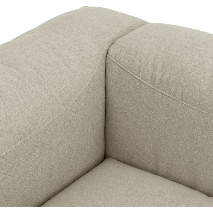 Sofa 3-Sitzer mit Ottomane Kattrina Flachgewebe creme – Bild 5