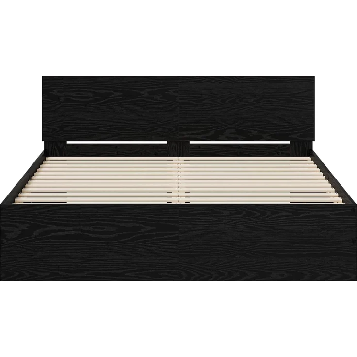 vidaXL Bettgestell mit Kopfteil Schwarz Eichen-Optik 140 x 200 cm 3445776 – Bild 4