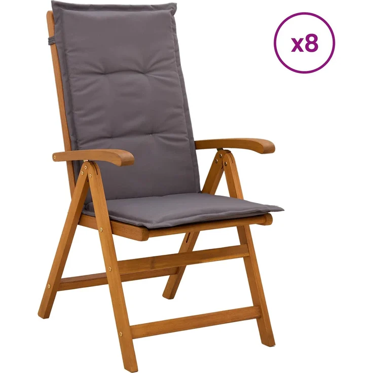 vidaXL Liegestühle für den Garten 8 stk. Natur Massivholz Akazie 3434477 – Bild 1