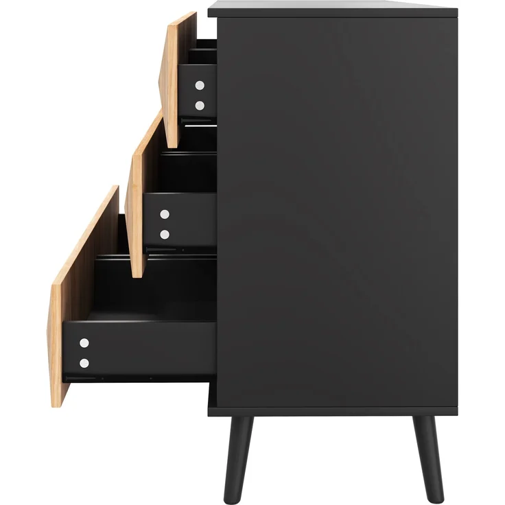 Merax Sideboard und die Kommode zeichnen sich durch eine Kombination, Schwarz und Holz – Bild 8