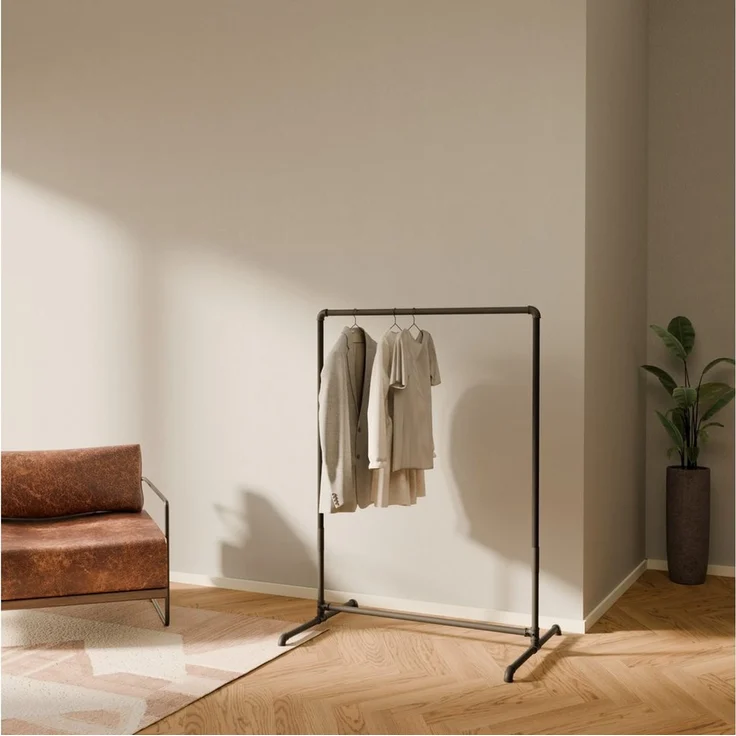 pamo. design Kleiderständer offener Kleiderschrank LAS, freistehender Garderobenständer, (Kleiderstange ohne Bohren), Stummer Diener ohne Bohren, stabil & schnell montierbar – Bild 1