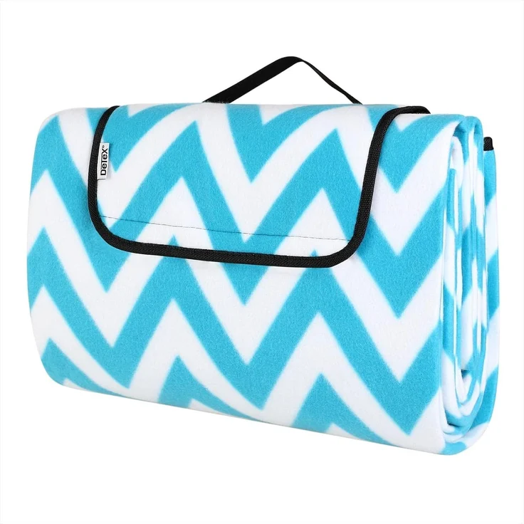 DETEX® Picknickdecke, 200x200 cm, blau/weiß – Bild 1