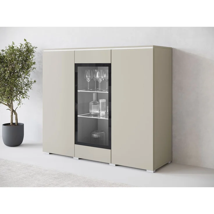 Kommode Doppo 120 (Farbe: Cashmerebeige, mit weißer LED Beleuchtung) – Bild 3