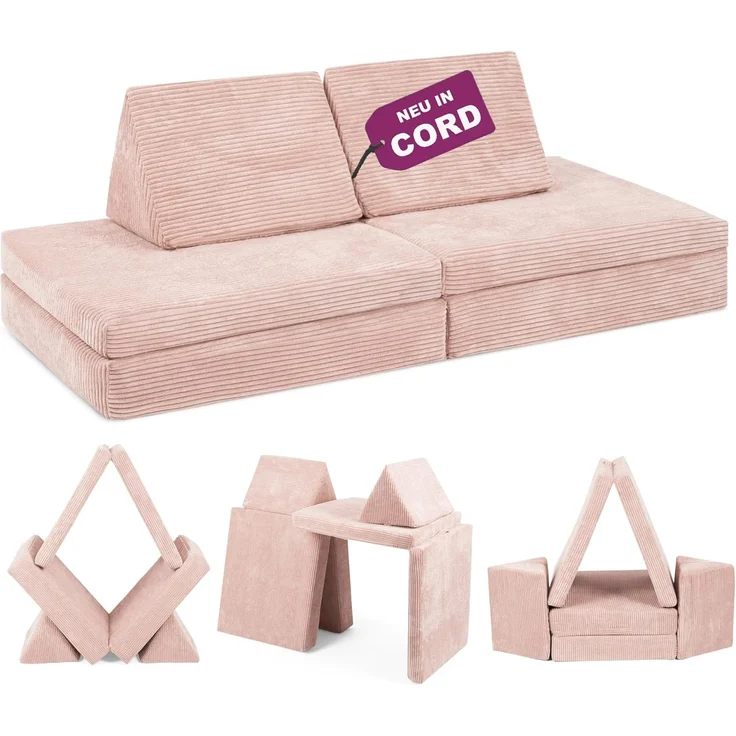 Linodino Kindersofa Spielsofa I aus Schaumstoff Bausteine I Spielcouch für Kinder, 3 Jahre Garantie – Bild 1