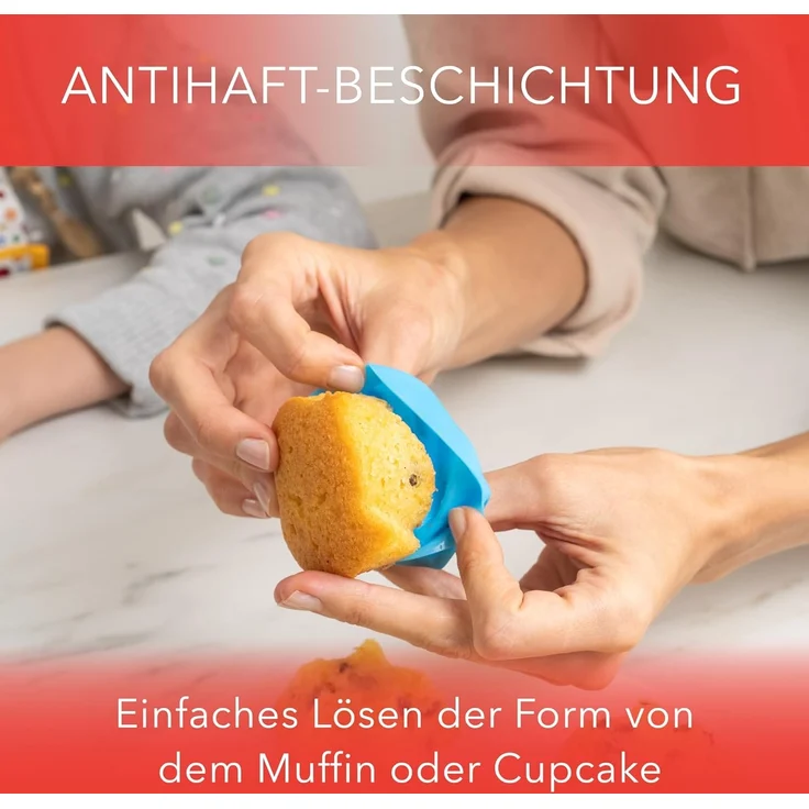 AVANA Muffinform Silikon Muffinförmchen wiederverwendbare Cupcake Backförmchen Muffin, (36-tlg), antihaftbeschichtet, umweltschonend, 8 Farben – Bild 6