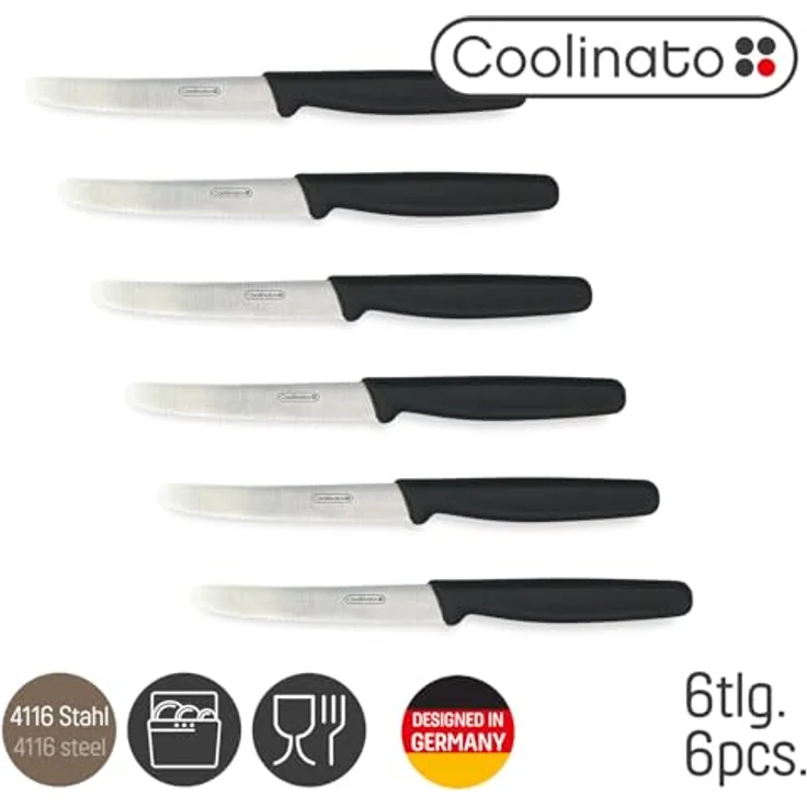Coolinato Tafelmesser Set Allzweckmesser (6 Stück), extra scharf – Bild 3