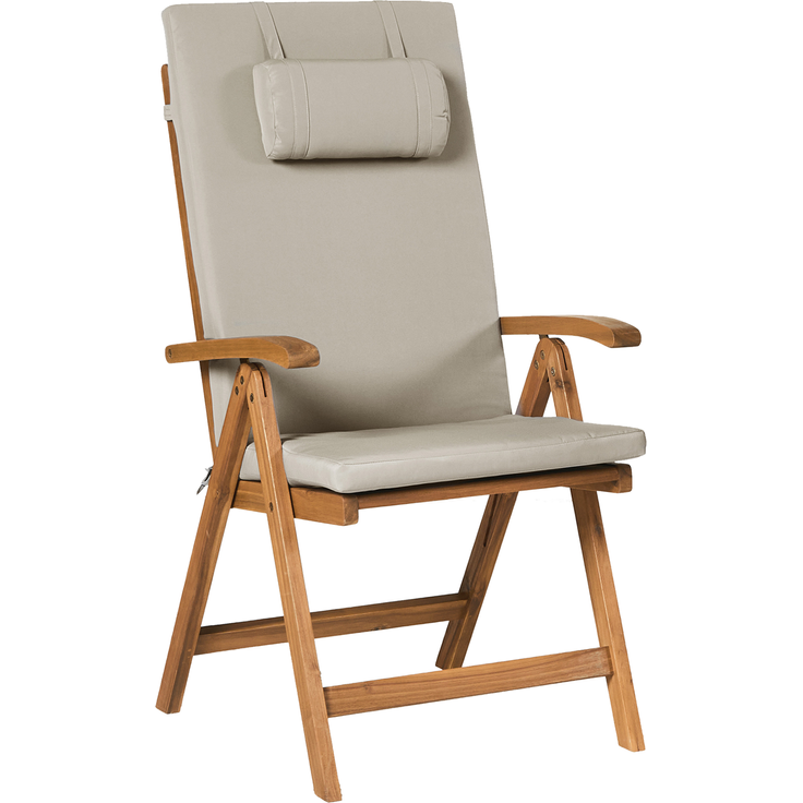 Set mit 2 Stühlen und Sitzkissen JAVA PREMIUM Akazienholz Taupe – Bild 4