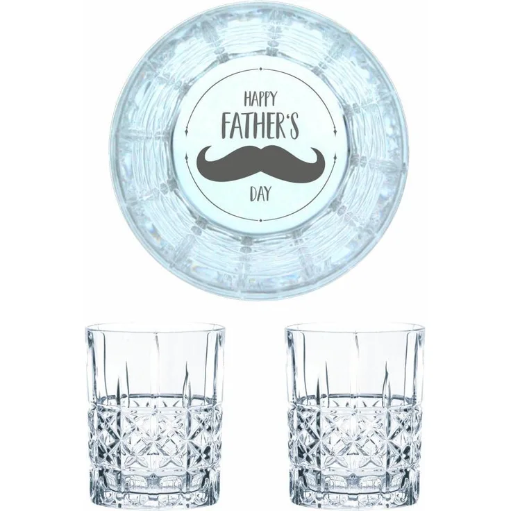 Nachtmann Whiskyglas Gravur Happy Father's Day, Whiskeygläser Set, Gravur, Geschenk, Kristallglas, 345 ml, 2er Set