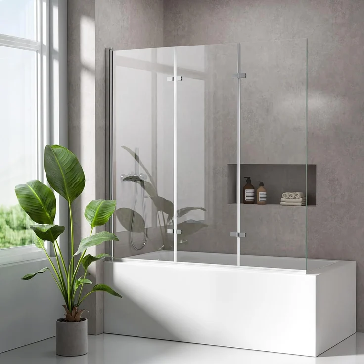 Boromal Ganzkörperspiegel Weiß 150x50cm Standspiegel groß Weiß mit Aluminiumrahmen (Flurspiegel Hochspiegel, Rundbogen), Hängend, Wand gelehnt – Bild 1