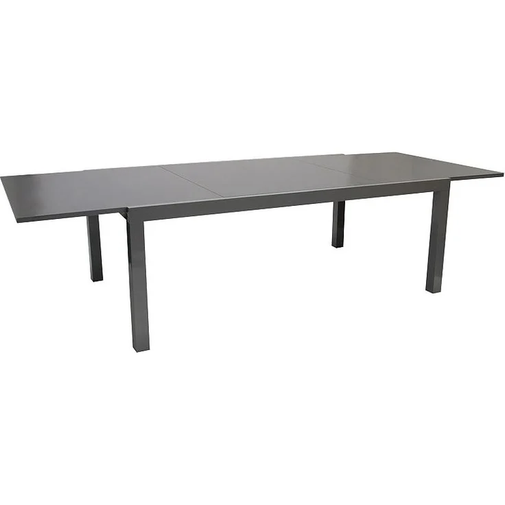 Großer Gartentisch Ausziehtisch Glas/Aluminium grau ausziehbar 180-240 cm – Bild 3
