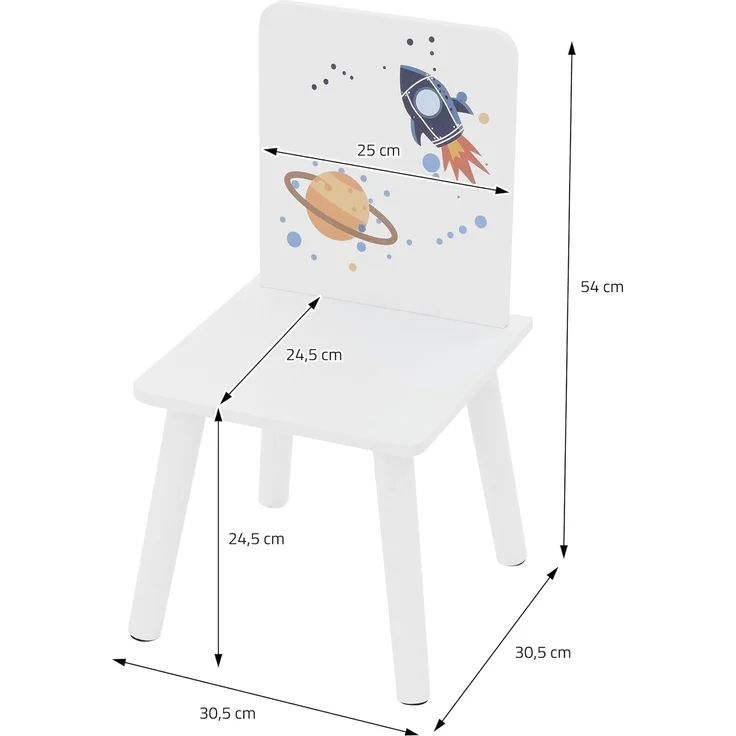 Joyz Spielzeugtruhe Kinderregal Kindermöbel Kinderzimmerregal Spielzeug Spielzimmer Möbel, Weltraum Kindersitzgruppe 3tlg. 1x Tisch & 2x Stühle Pressspan / Vlies – Bild 6