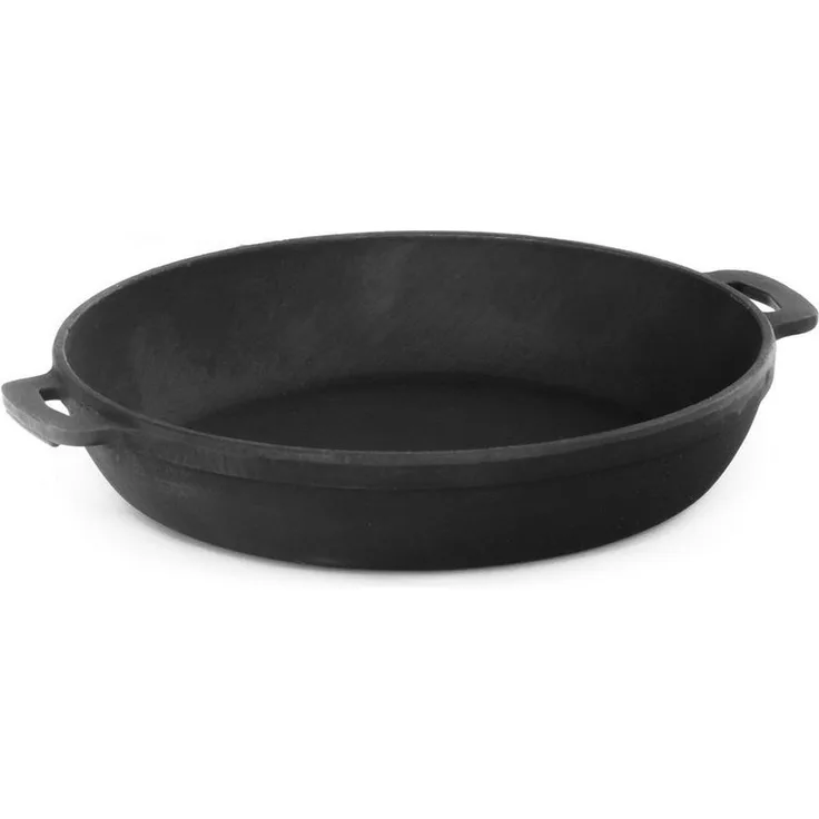 Bräter 34 cm aus Gusseisen 4 cm hoch Schmortopf Bratpfanne Pfanne Induktion Servierpfanne