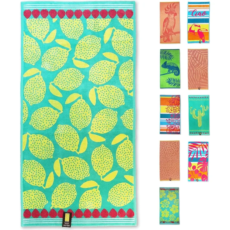 jilda-tex Strandtuch Italian Lemons, mit farbenfrohem Motiv
