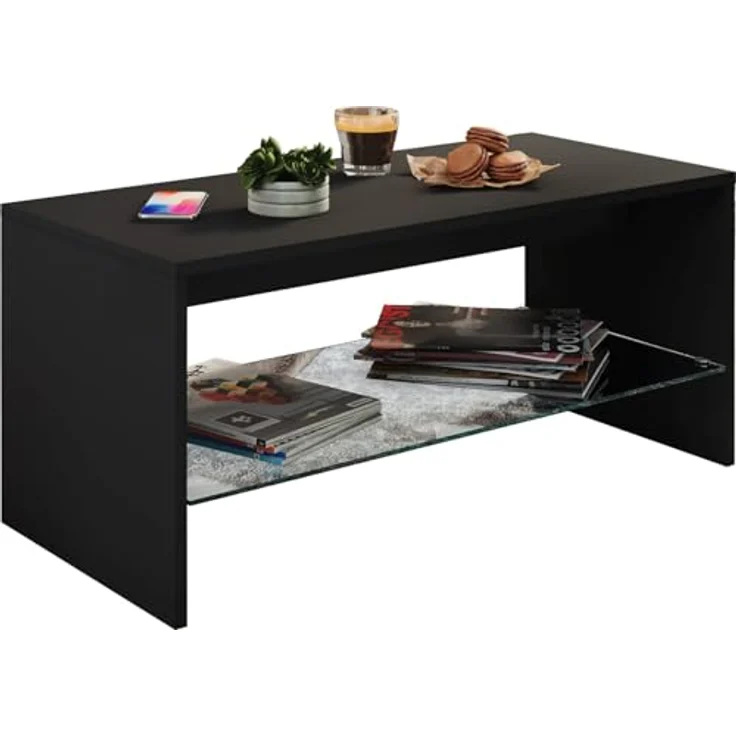 VCM Beistelltisch & Couchtisch Wisal 917675 Schwarz H. 40 x B. 90 x T. 40 cm – Bild 2