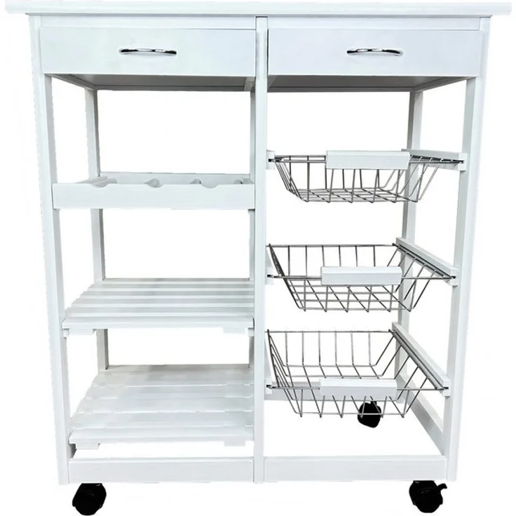 abc HOME Küchenwagen Schubladen, Ablageflächen, Leichtlaufrollen, 76 cm H – Bild 2