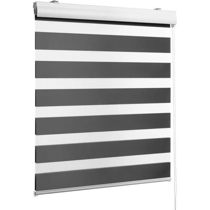 Doppelrollo Doppelrollo mit Kassette Matt Weiss Duorollo Rollo Rolljalousie, ventanara, Doppelrollo mit Kassette matt Aluminium Duorollo – Bild 1